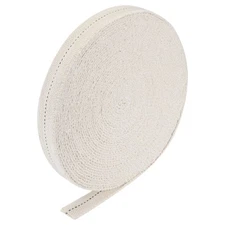 Oil Lamp Wick Cotton 7/8 Inch Flat Wide 10Meter with Black Stitch
