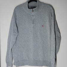 Vtg Ralph Lauren Polo Jeans Company Co Gray 1/4 Zip Knit Sweater Mens XXL