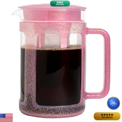 Paris Hilton Cold Brew Coffee Maker Durable 1.6 Quart Borosilicate Glass Carafe