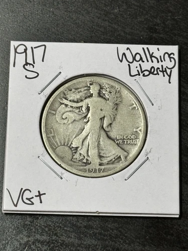 1917 S Reverse Walking Liberty Half Dollar VG Very Good Better Date (Raw15231)