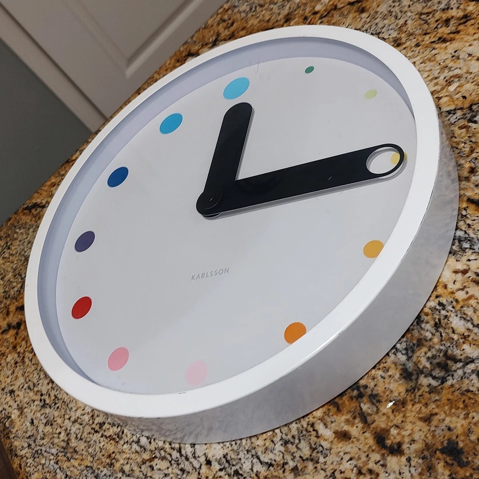 Reloj de Pared Colgante Karlsson Eclipse Cara Blanca Caja de Acero Esfera Multicolor ¡Bonito! Foto 3 de 4