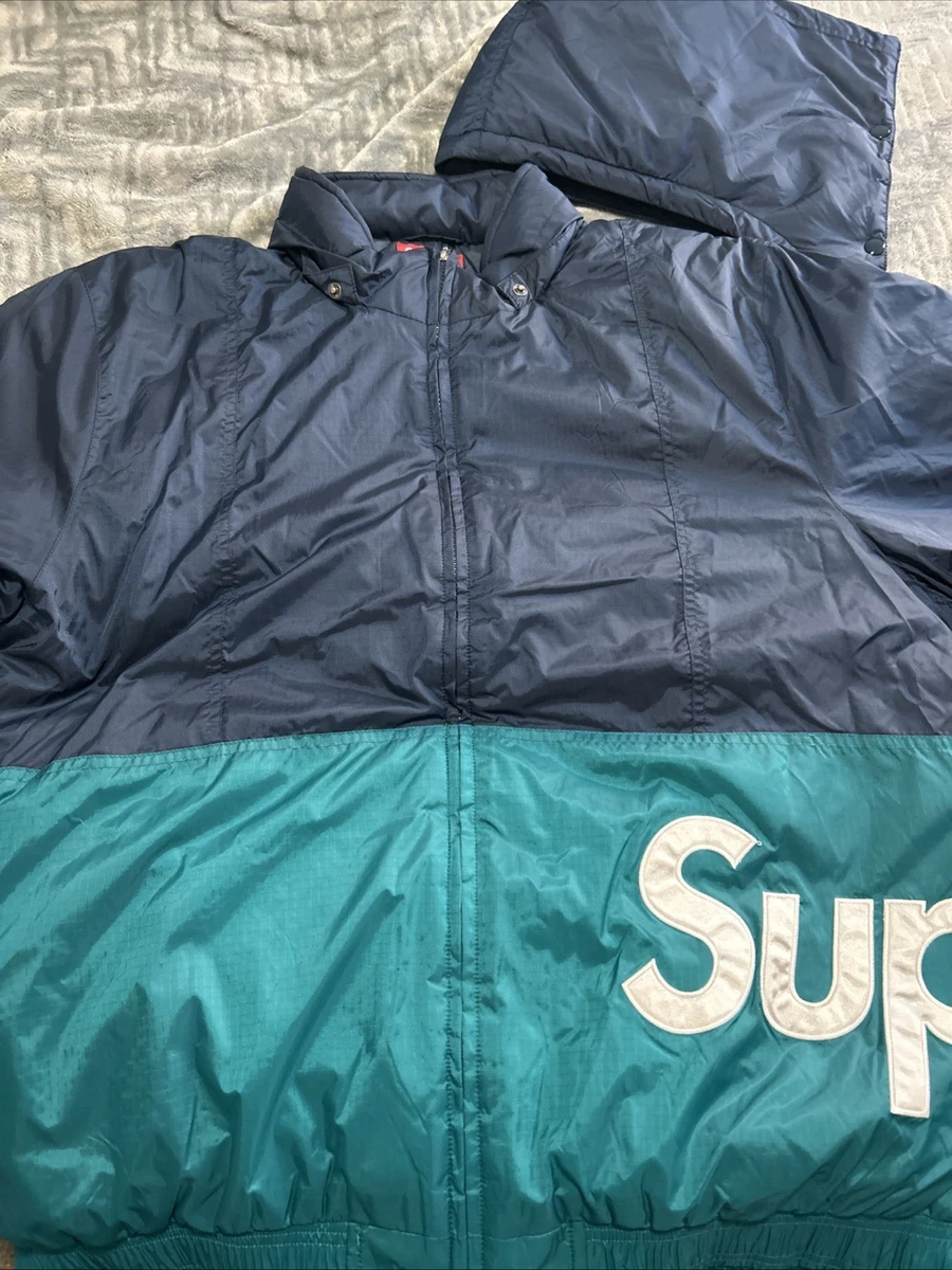 FW16 Supreme Sideline Logo Parka Navy Xl | eBay
