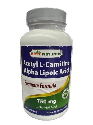 Best Naturals Acetyl L-Carnitine and Alpha Lipoic Acid 750 mg 120 Capsules 