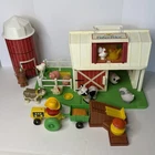 Vintage 1991 Fisher Price Little People Family Farm Silo Extra Animals As Is
