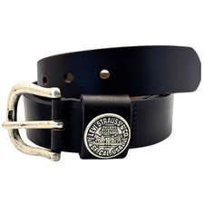 Original Vintage Genuine Leather Levi's Men's Black Belt with Buckle Size 38-95