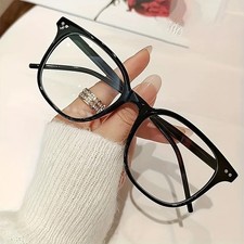 Square Frame Clear Lens Glasses Minimalist Fashion Decorative Glasses Computer S