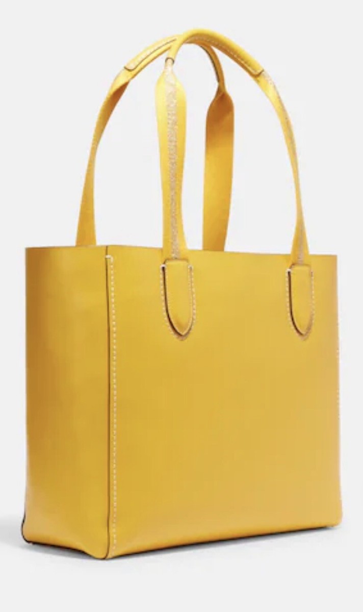 NWT Coach Derby Canary Yellow Leather Silver Logo 58660 | eBay