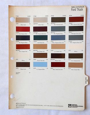 1985 FORD TRUCK  R-M COLOR PAINT CHIP CHART ALL MODELS ORIGINAL