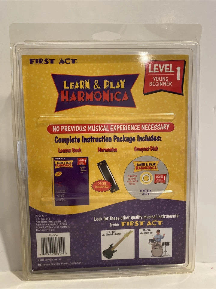 NEW VINTAGE 1999 First Act Learn & Play Harmonica, Instruction Book & CD - Image 2 of 4