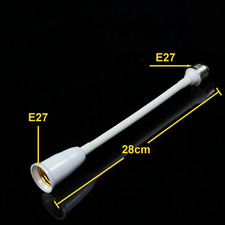 1pc E27 to E27 LED Bulb Base Flexible Socket Extender with Silicone Cover 280mm