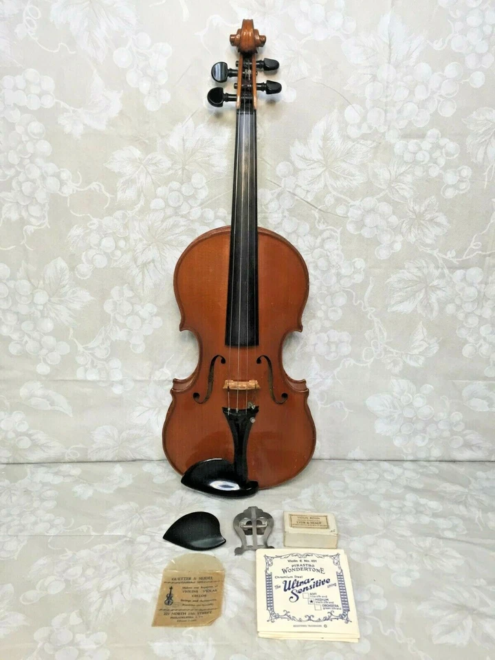 Otto Bruckner Violin Germany 1927 Inlaid Purfling Nicolas Amati Model w/ Case - Image 2 of 4