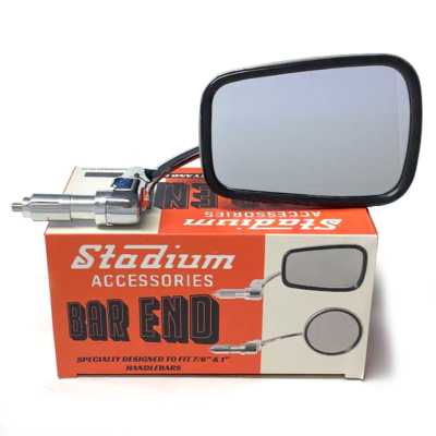 【ヴィンテージ】Stadium メタル製 角型ミラー Stadium Classic Stainless Steel Rectangular Bar End Mirror Classic