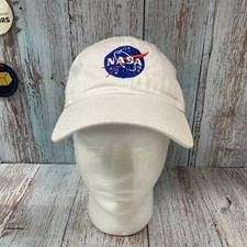 NASA Hat Classic Logo Front White Baseball Cap Strapback Adjustable Astronaut