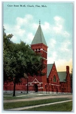 c1910 Court Street ME Church Chapel Exterior Flint Michigan MI Vintage Postcard