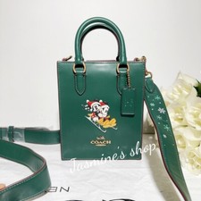 NWT Coach CN021 Disney X Coach North South Mini Tote with Sled Motif Dark Pine
