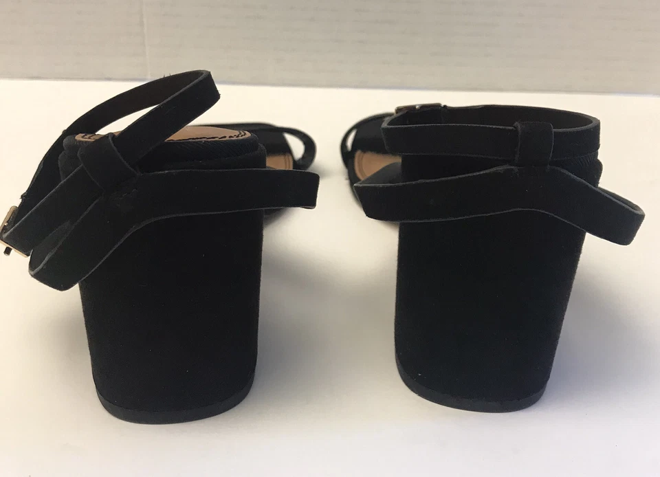 ASOS женщин дизайн черная замша едва есть с ремешками блок каблуки размер 6 М - Изображение 4 из 4