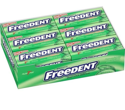 Freedent Nonstick Chewing Gum, Cool Peppermint Flavor, 15 Count, Pack of 12