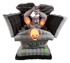 Gemmy Inflatable Gargoyle Animated Tombstone 2009 Halloween Prop Decor Rare 6ft
