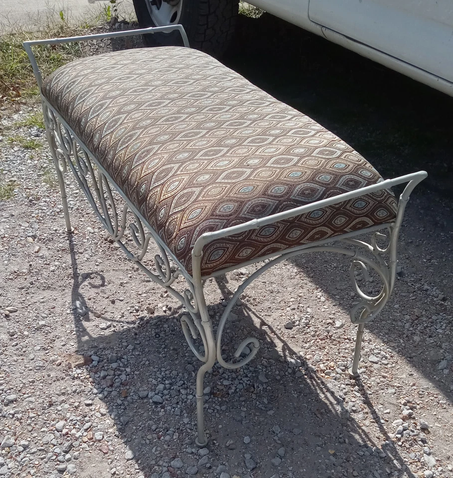 Banco de entrada con base de hierro / banco de extremo de cama (BB34) Foto 2 de 4