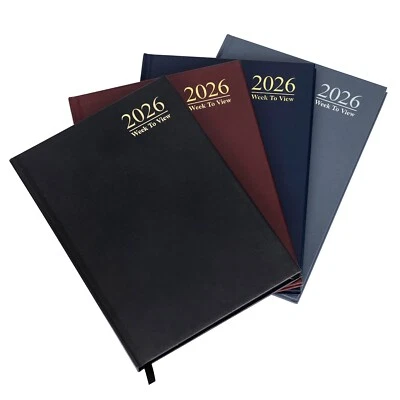 EVELAY LTD 2026 A5 Week To View Diary Full Year Planner Organiser Hardback Cover