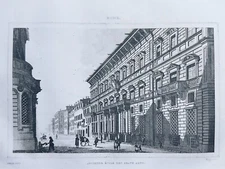 Antique Steel Engraving 1850 Italiy Roman Ecole Beaux Art Print Poster Pictures