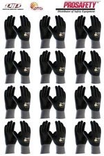 12 PR 34-876 MaxiFlex Foam Full Palm Coated Nitrile Grip PROTECTIVE WORK GLOVES