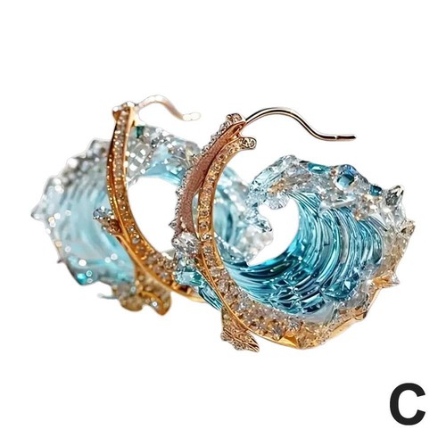 *Ocean's Oath Jewelry ,Boho Blue Necklace Earrings - Picture 15 of 17