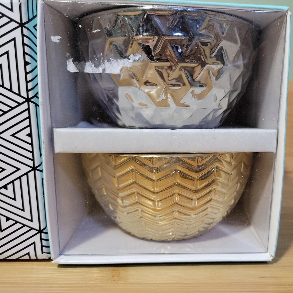 Modern Expressions Mini Bowls 4 Inch - Metallic Gold & Silver Tone - Image 3 of 4