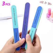 3PCS Nail Buffer 7 Sided Manicure Nail File Emery Boards Sanding Beauty Tool US