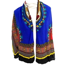 UNBRANDED FLORAL BLUE RECTANGLE silk scarf  60/17 in  #a26