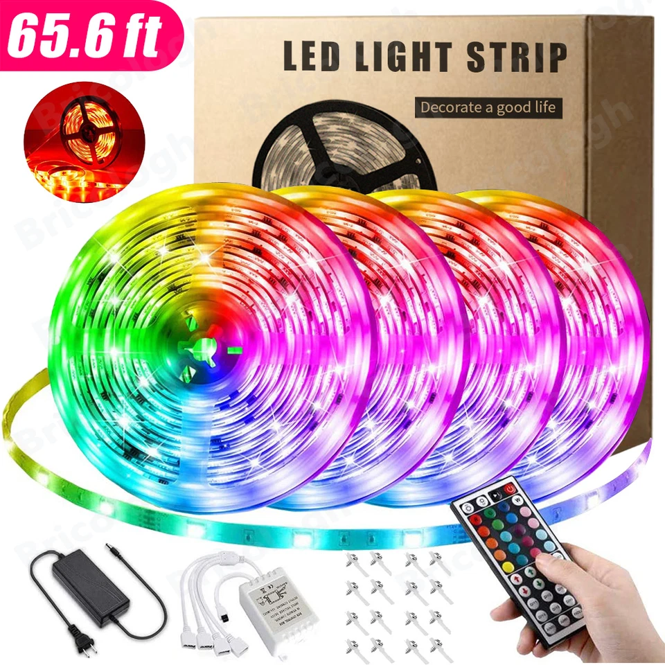 100FT Flexible 3528 RGB LED Strip Light Remote Fairy Light Room Party Waterproof - Image 2 of 4