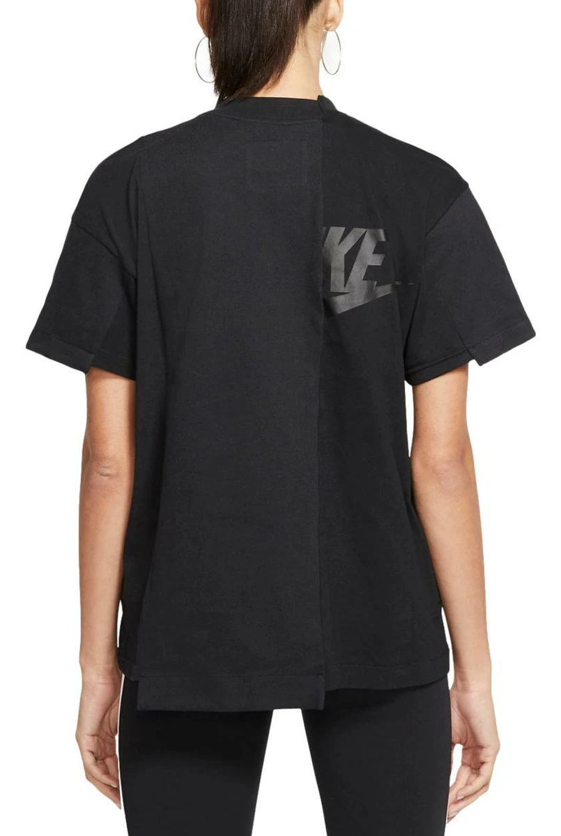 Nike x Sacai Women's Hybrid Short Sleeve Tee (Black) CD6310