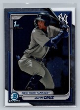2024 Bowman Chrome Prospects BCP-77 John Cruz Yankees Baseball Card