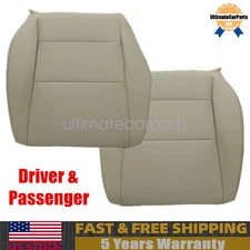 Front Both Side Bottom Perforated Leather Seat Cover Tan For 2009-2014 Acura TSX