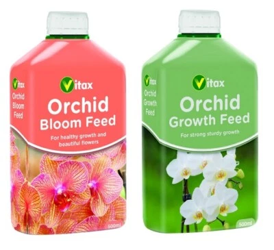 Orchid Bloom Feed & Orchid Growth Feed Vitax Set Of 2 Liquid Plant Food 500ml