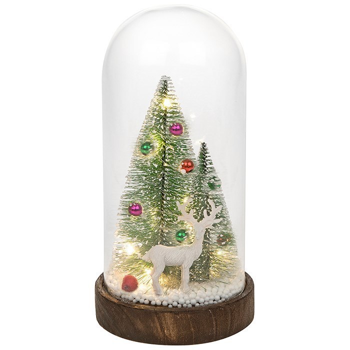 Xmas LED Stag Scene in a Glass Dome, Christmas Displays, Decorations 270718