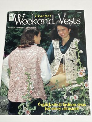 House of White Birches Weekend Vests 6 Designs Crochet Pattern