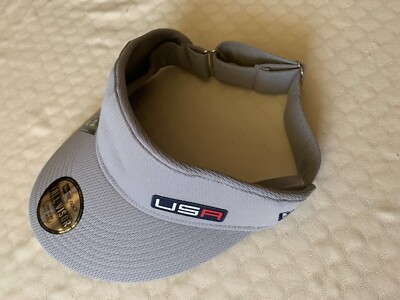 New LOT of 3 U.S. RYDER CUP TEAM Golf Gray Tall Sun Visors Adjustable USA Logo B