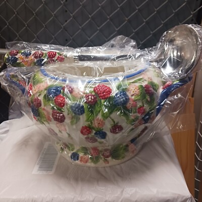 Temp-tations Figural Fruit Tureen w/ Ladle 3.5 Qt Missing Lid New Other