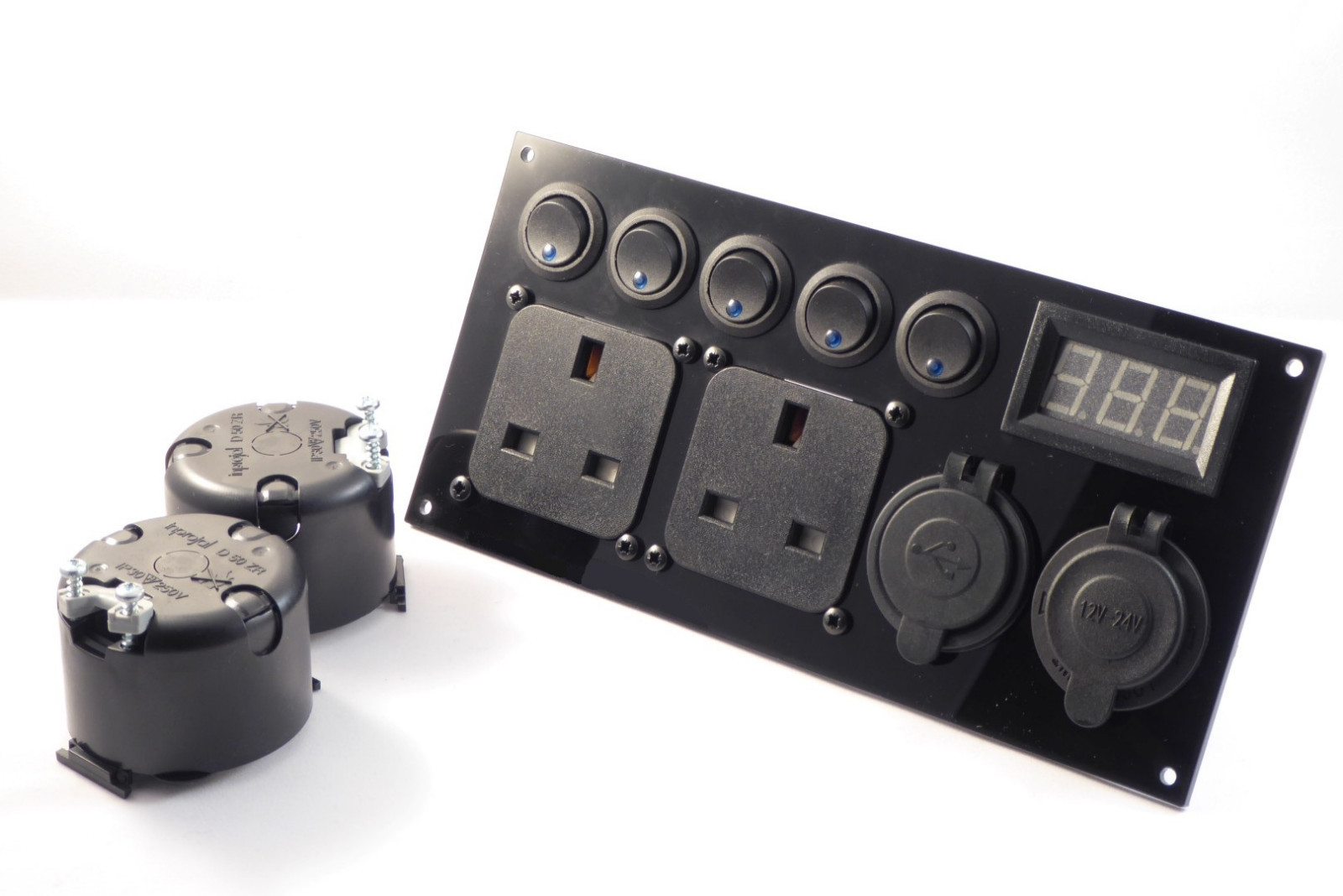 Campervan Camper Switch Panel 12V/240V USB Battery Monitor eBay