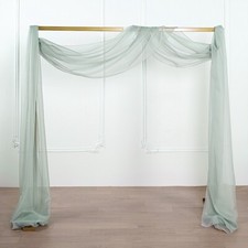 SILVER 18 ft Sheer Organza BACKDROP CURTAIN Window Drape Panel Home Decorations