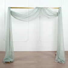 SILVER 18 ft Sheer Organza BACKDROP CURTAIN Window Drape Panel Home Decorations