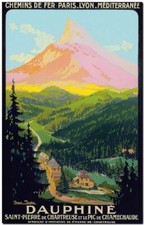 Cool Retro Travel Poster CANVAS ART PRINT ~ Dauphine Europe 16"x12"