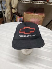 Vintage Team Chevy Hat Trucker Snapback Mesh Chevrolet Car Rope Black