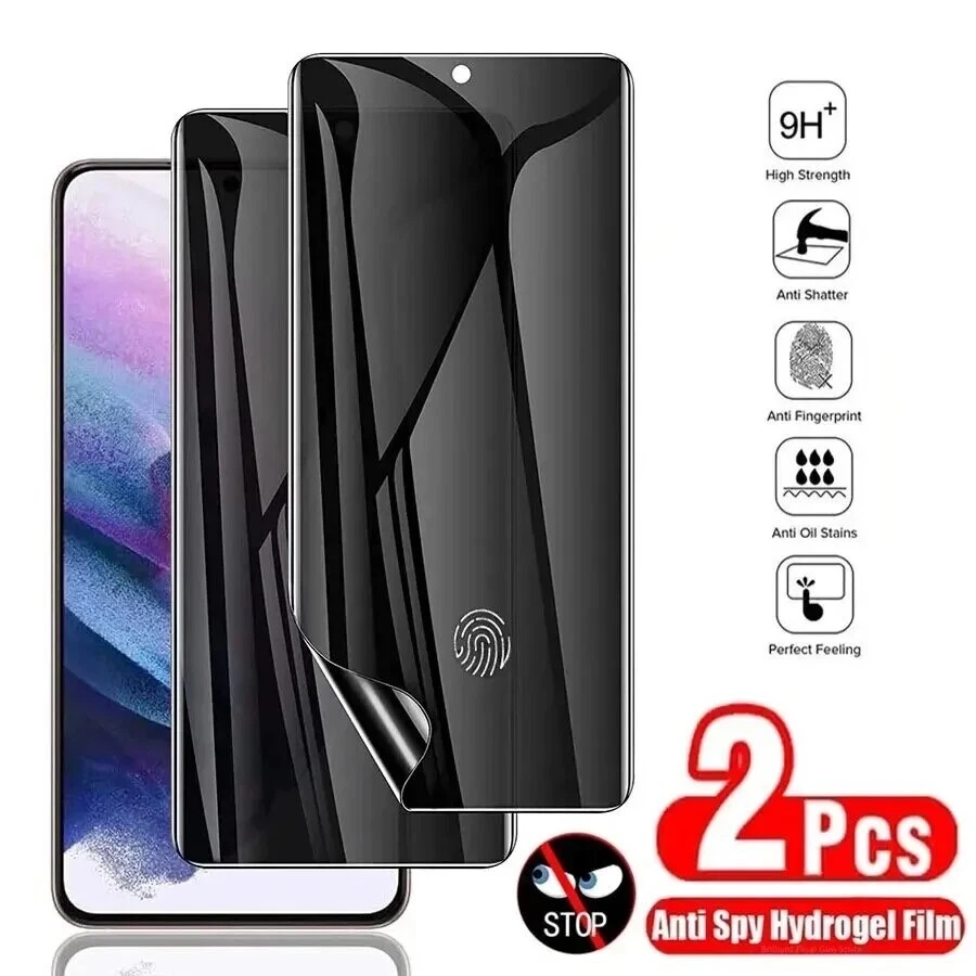 2X Hydrogel Schutz Folie 3D Full iPhone Samsung Xiaomi Pixel Honor Blickschutz - Bild 2 von 4