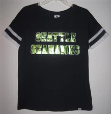 NWT VICTORIA'S SECRET PINK SEATTLE SEAHAWKS BLING STRIPE SLEEVE T SHIRT TOP