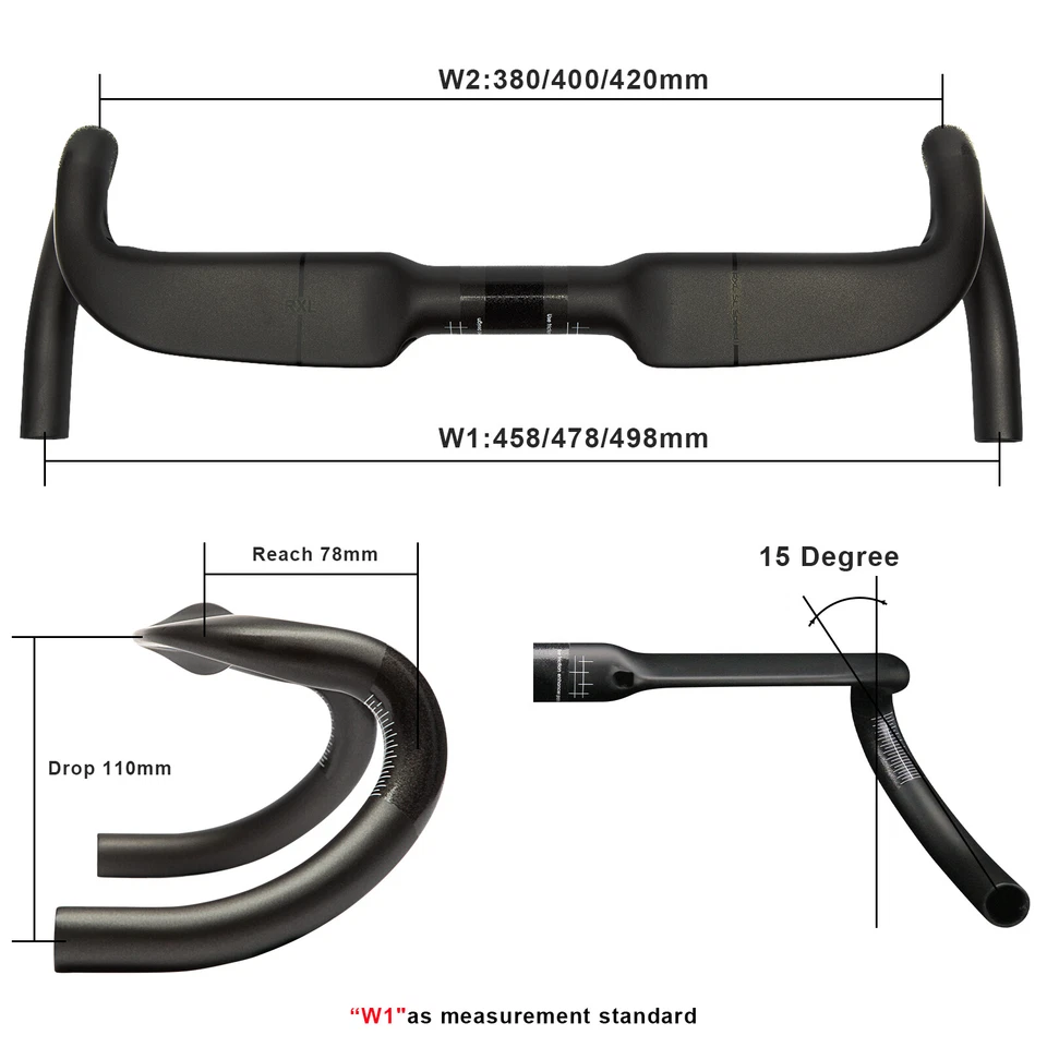 Gravel Bike Handlebar Speed Carbon Road Handlebars Inner Routing 458/478/498 - Image 4 of 4