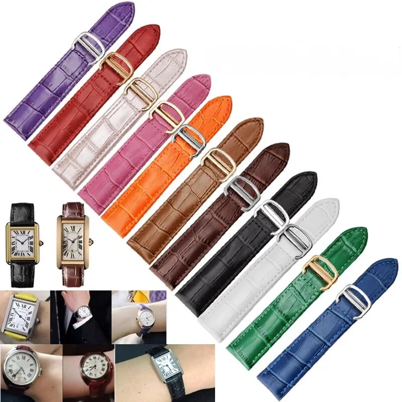Cartier Tank Solo 16-24mm Genuine Leather Replacement Watch Band Strap-image