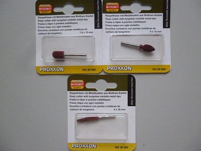Proxxon Set Raspelfräser Metallnadeln Wolfram-Karbid je 1x 29060 29062 29064