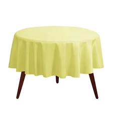 90 Inch Yellow Round Table Cloth for 30 to 60 Inch Tables Washable Fabric